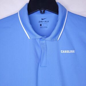 North Carolina Tar Heels Polo Shirt Mens Large Blue Nike Dri Fit